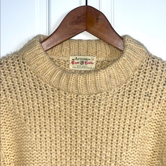 Arrow Cum Laude Chunky Wool Knit Sweater Large - Picture 3 of 7